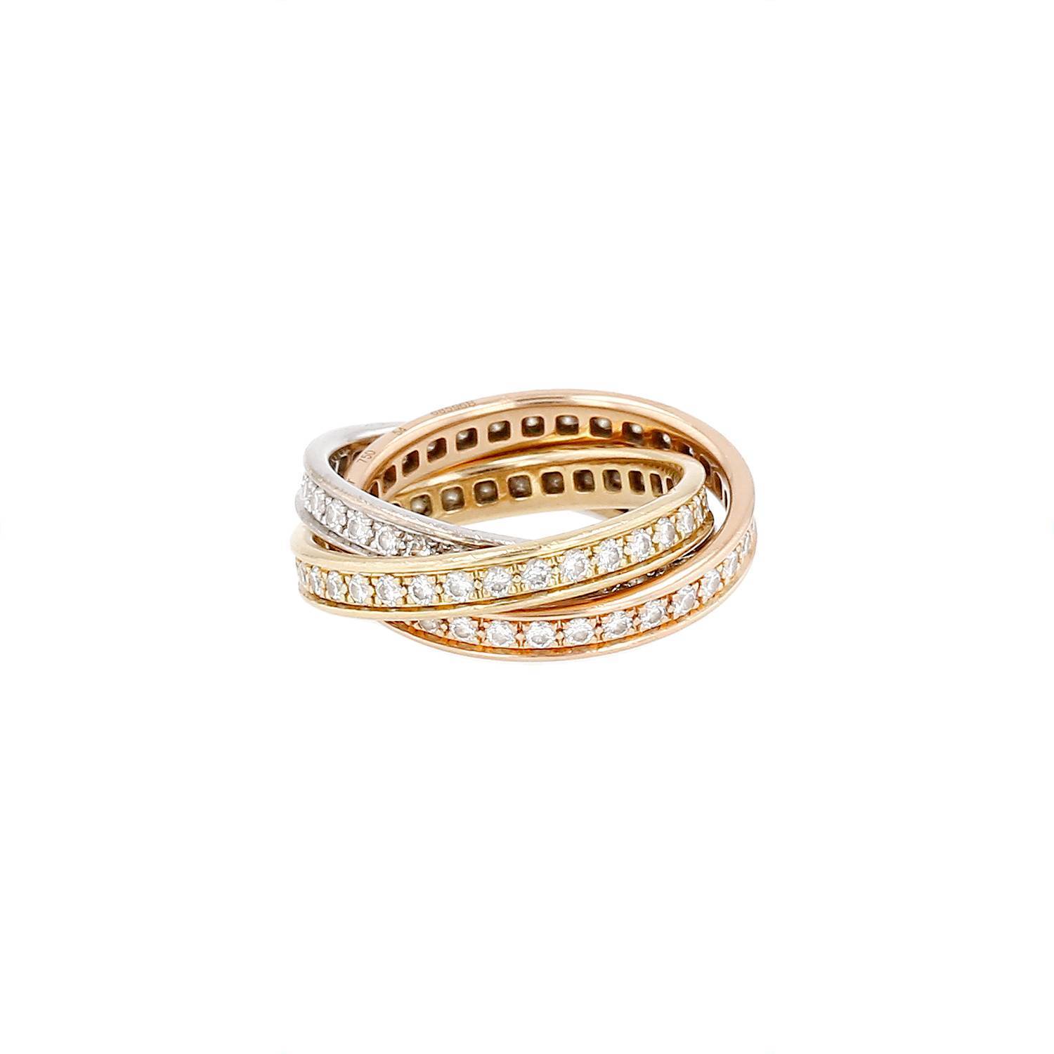 Bague Cartier Trinity en 3 ors et diamants Bague Cartier Trinity en 3 ors et diamants