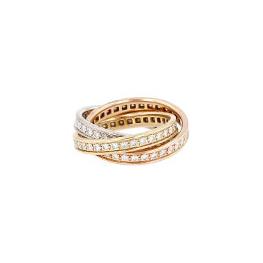 Bague Cartier Trinity en 3 ors et diamants