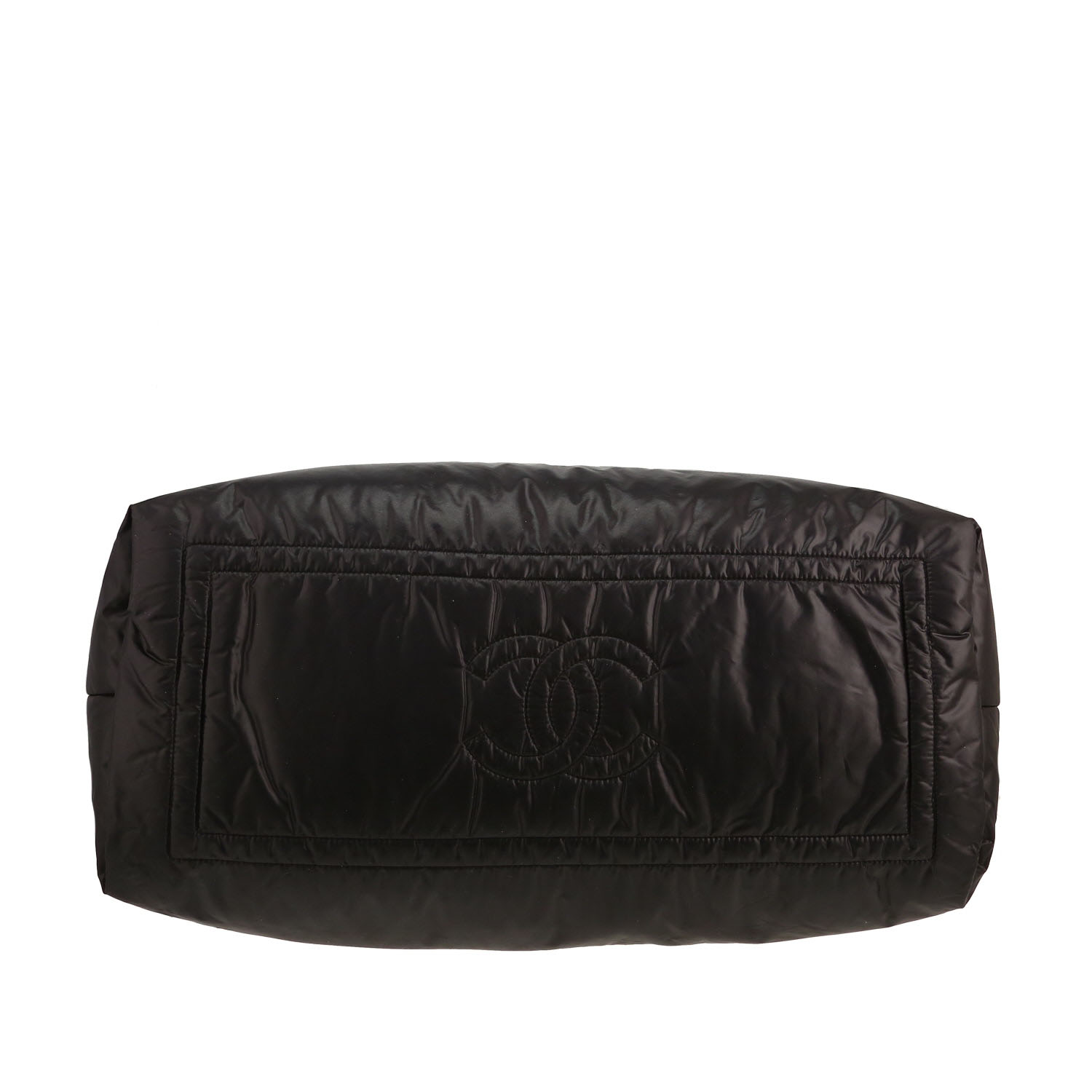 Sac porté épaule ou main Chanel  Coco Cocoon en toile matelassée noire - Detail D1