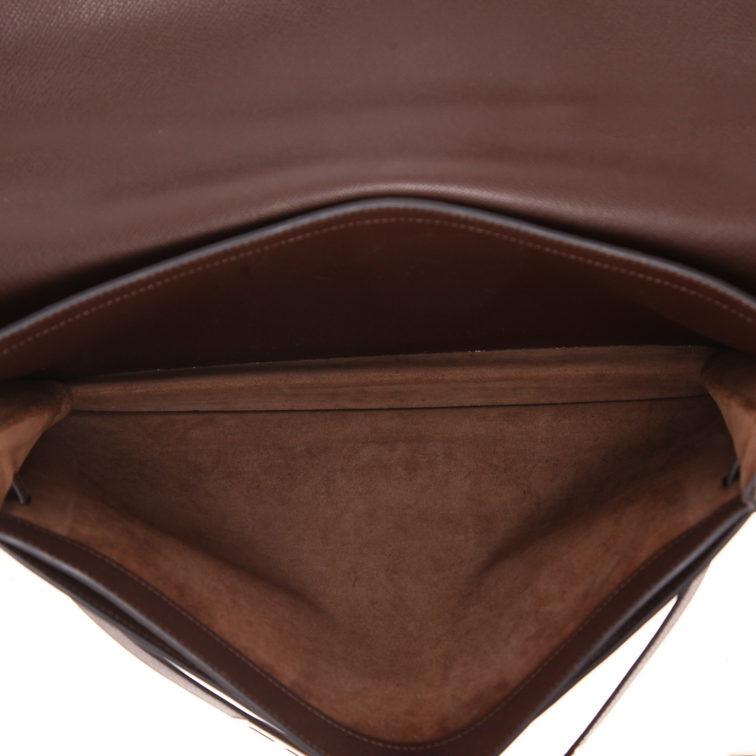 Porta-documentos Hermès  Kelly Dépêches en cuero Courchevel marrón - Detail D3