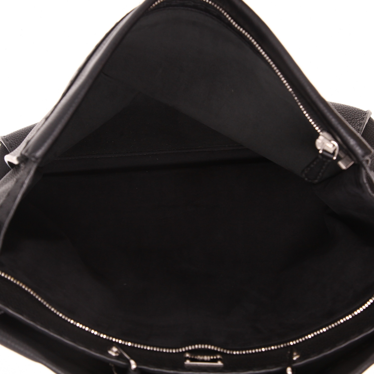 Sac à main Fendi  Peekaboo Selleria en cuir grainé noir - Detail D4