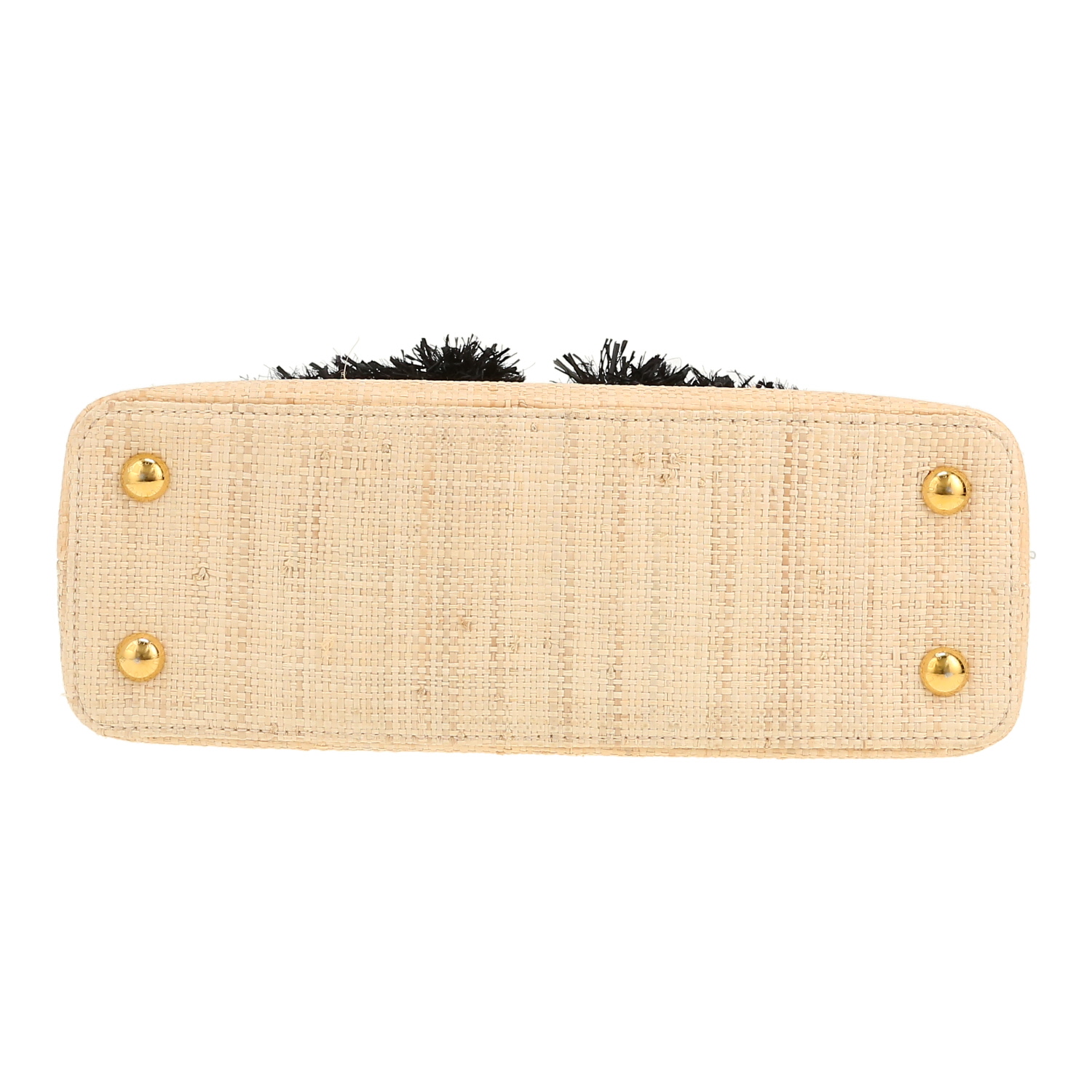 Sac à main Louis Vuitton  Artycapucines par Jean-Michel Othoniel en raffia beige et noir - Detail D1