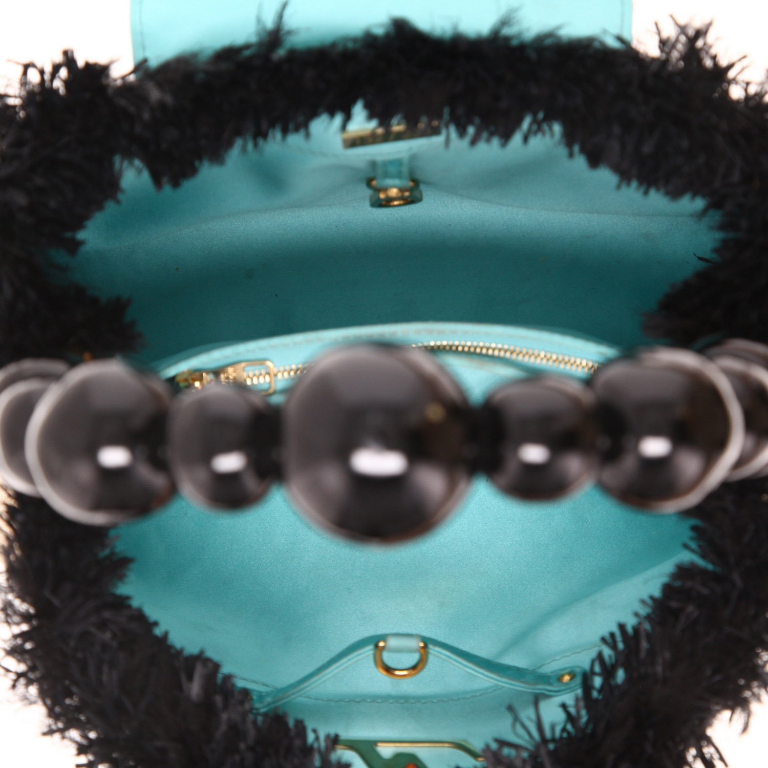 Louis Vuitton  Artycapucines par Jean-Michel Othoniel handbag  in beige and black raphia - Detail D3