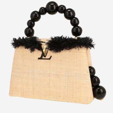 Borsa Louis Vuitton  Artycapucines par Jean-Michel Othoniel in rafia beige e nera