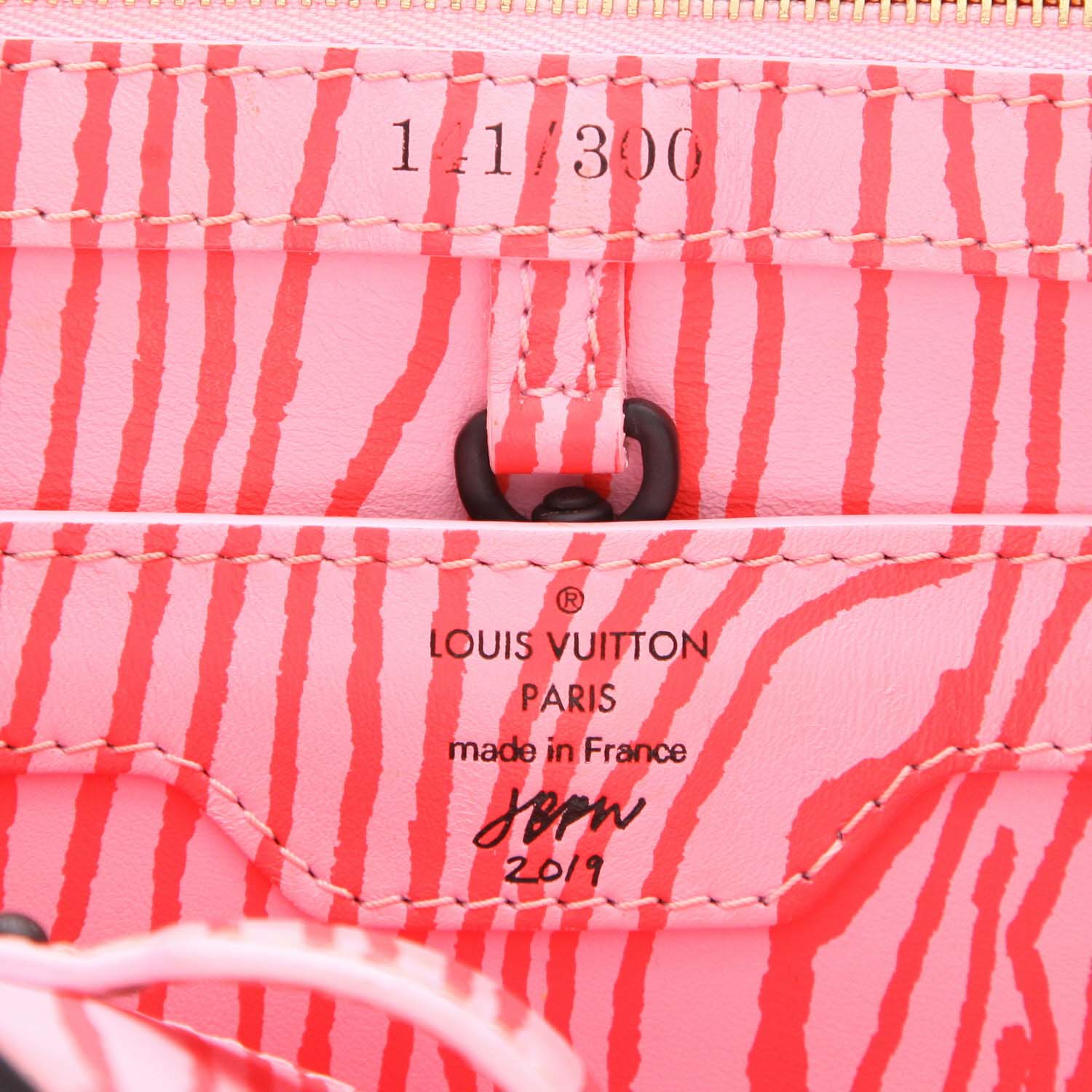 Borsa Louis Vuitton  Artycapucines par Jonas Wood in pelle nera e bianca - Detail D2