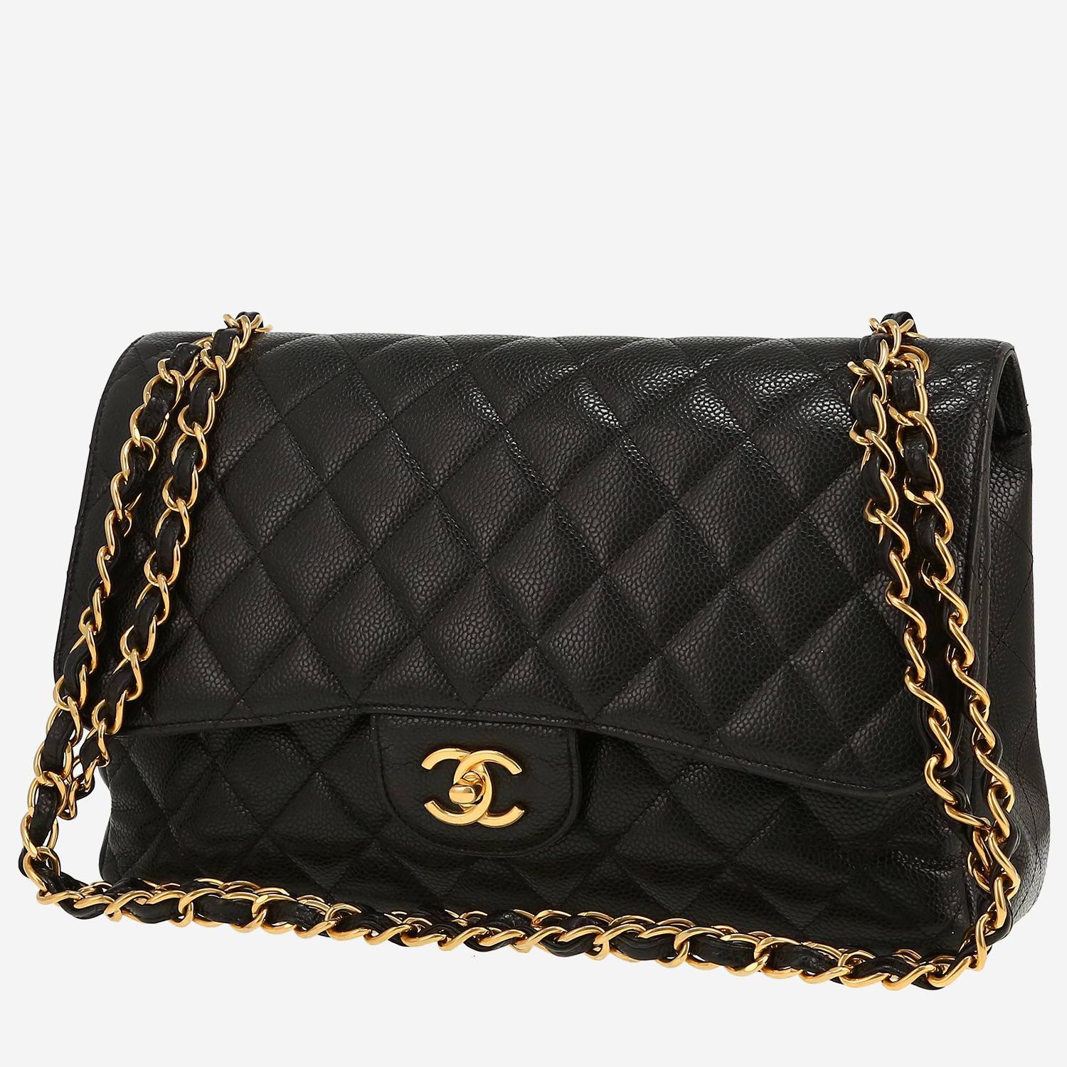 Bolso bandolera Chanel  Timeless Jumbo en cuero granulado acolchado negro