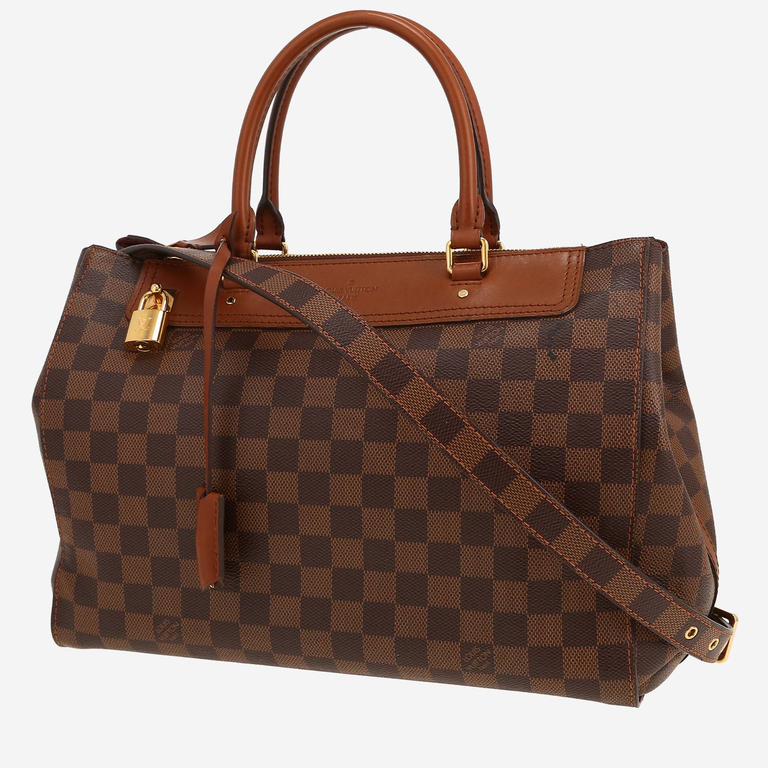 Louis Vuitton  Greenwich handbag  in ebene damier canvas  and brown leather