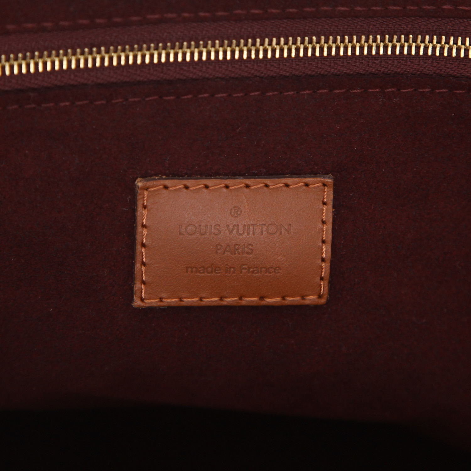 Louis Vuitton  Greenwich handbag  in ebene damier canvas  and brown leather - Detail D2