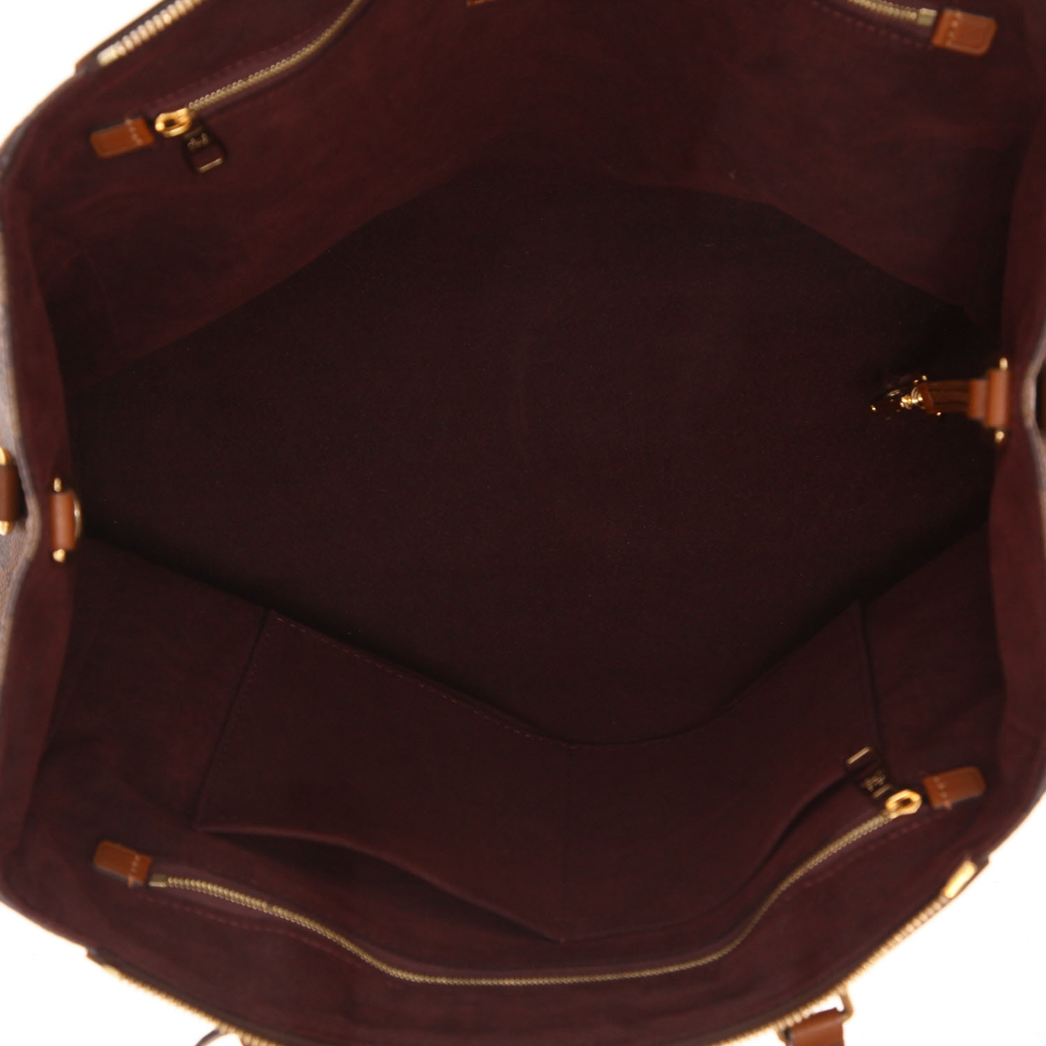 Sac à main Louis Vuitton  Greenwich en toile damier ébène et cuir marron - Detail D3