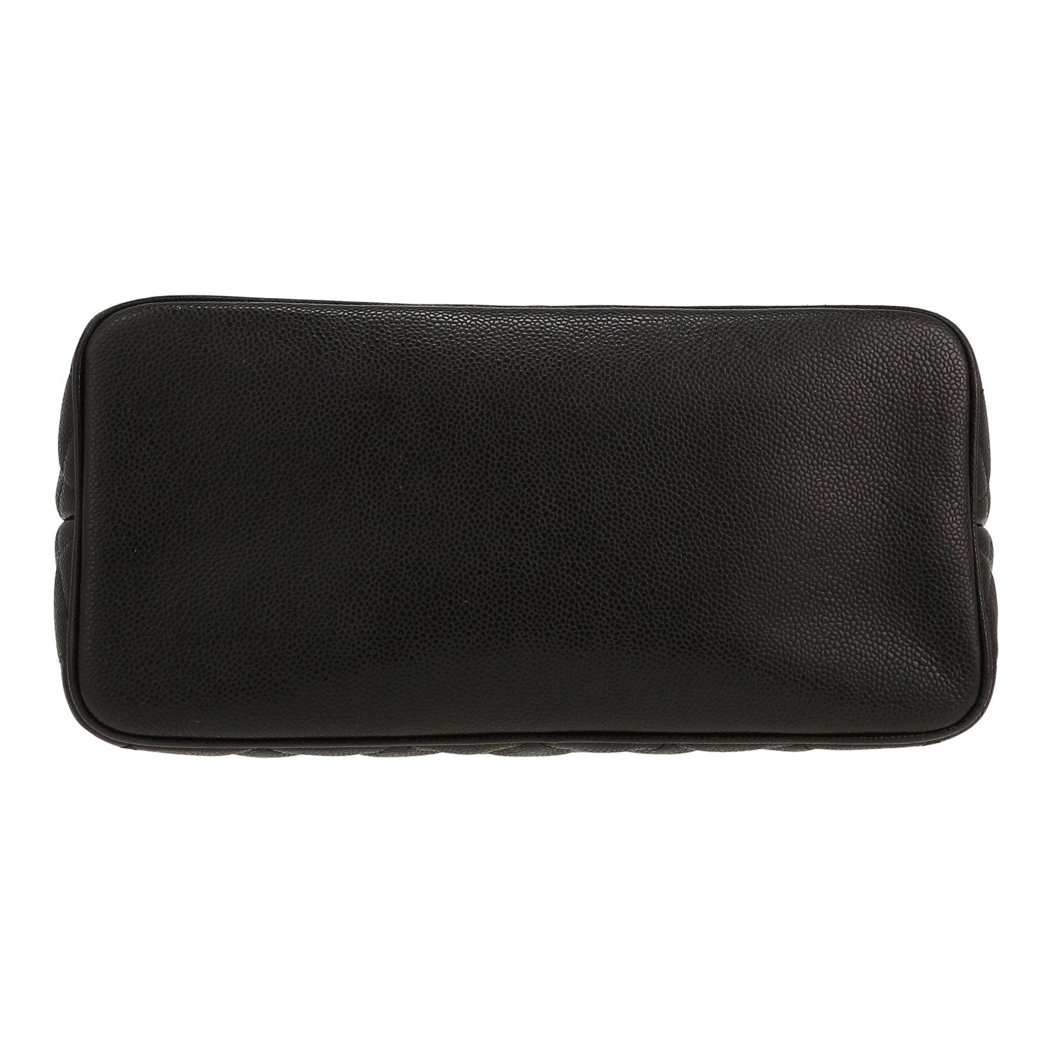 Bolso de mano Chanel  Medaillon en cuero granulado acolchado negro - Detail D1