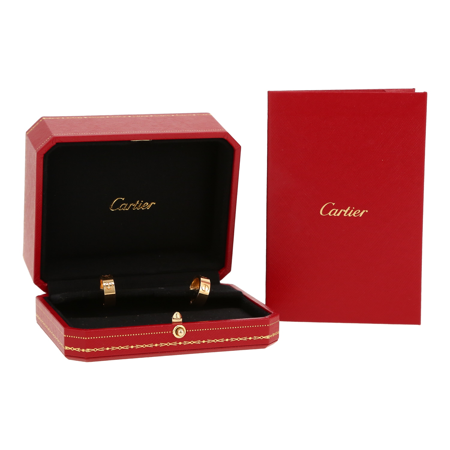 Paire de créoles Cartier Love moyen modèle en or jaune - Detail D2