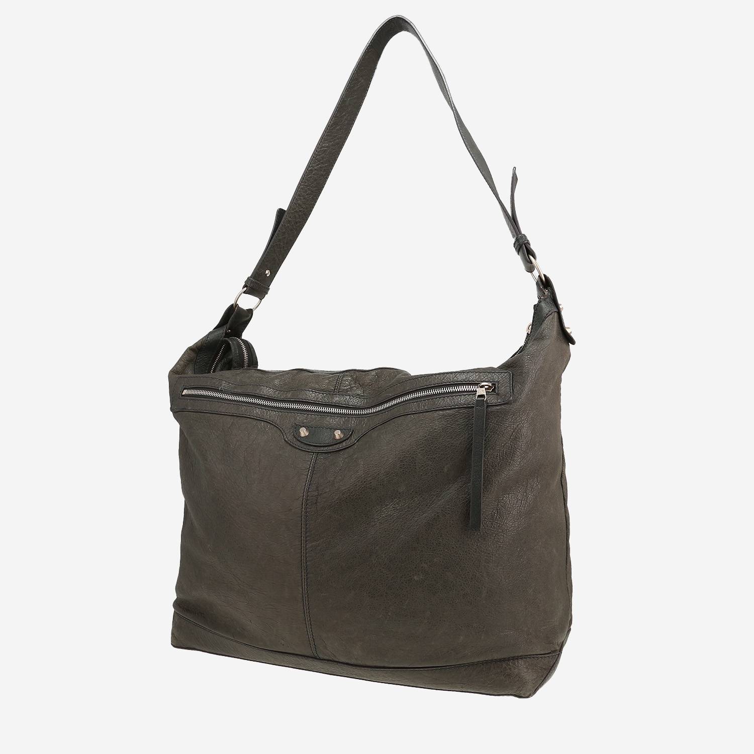 Borsa a tracolla Balenciaga  Courrier XL in pelle blu cadetto