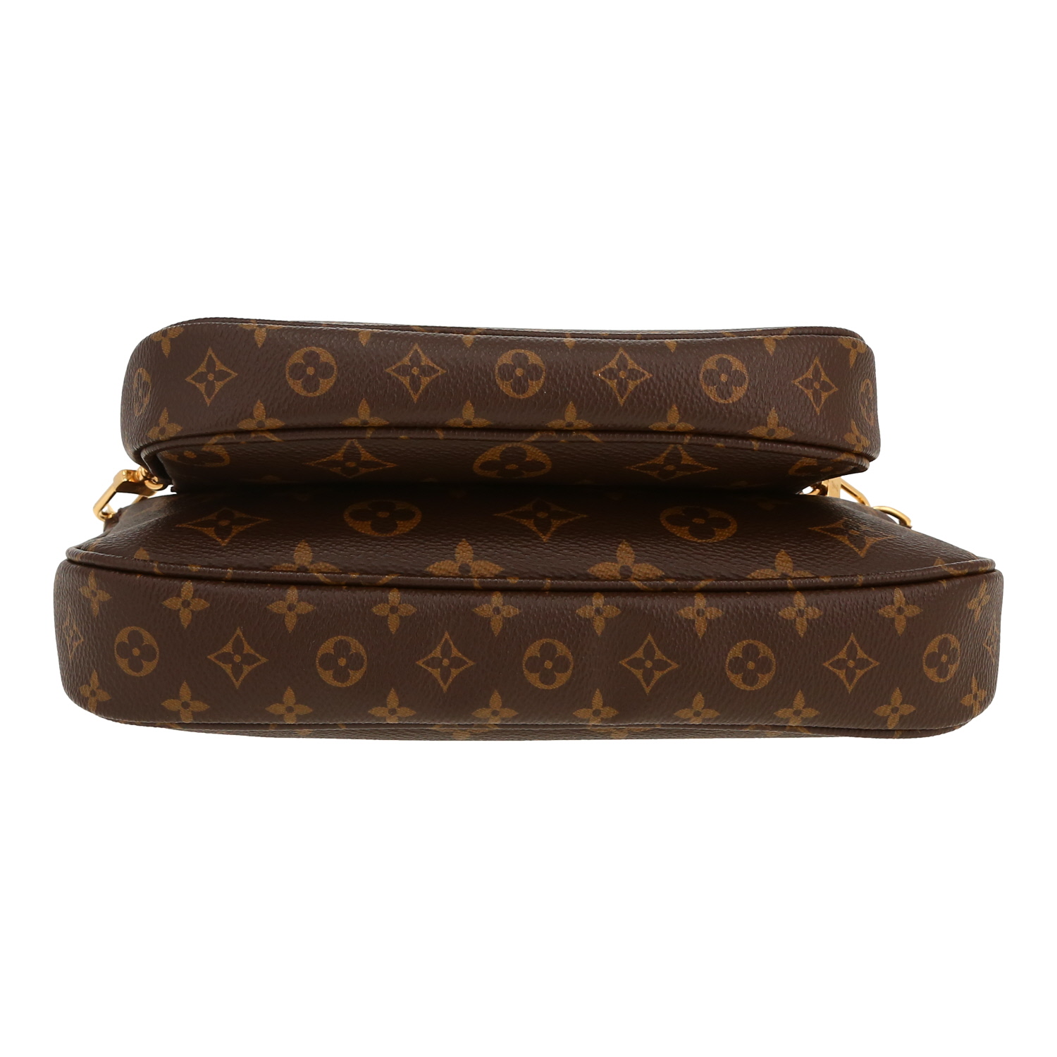 Bolso bandolera Louis Vuitton  Multi-Pochette en lona Monogram marrón y cuero natural - Detail D1