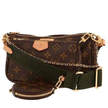 Borsa a tracolla Louis Vuitton  Multi-Pochette in tela monogram marrone e pelle naturale