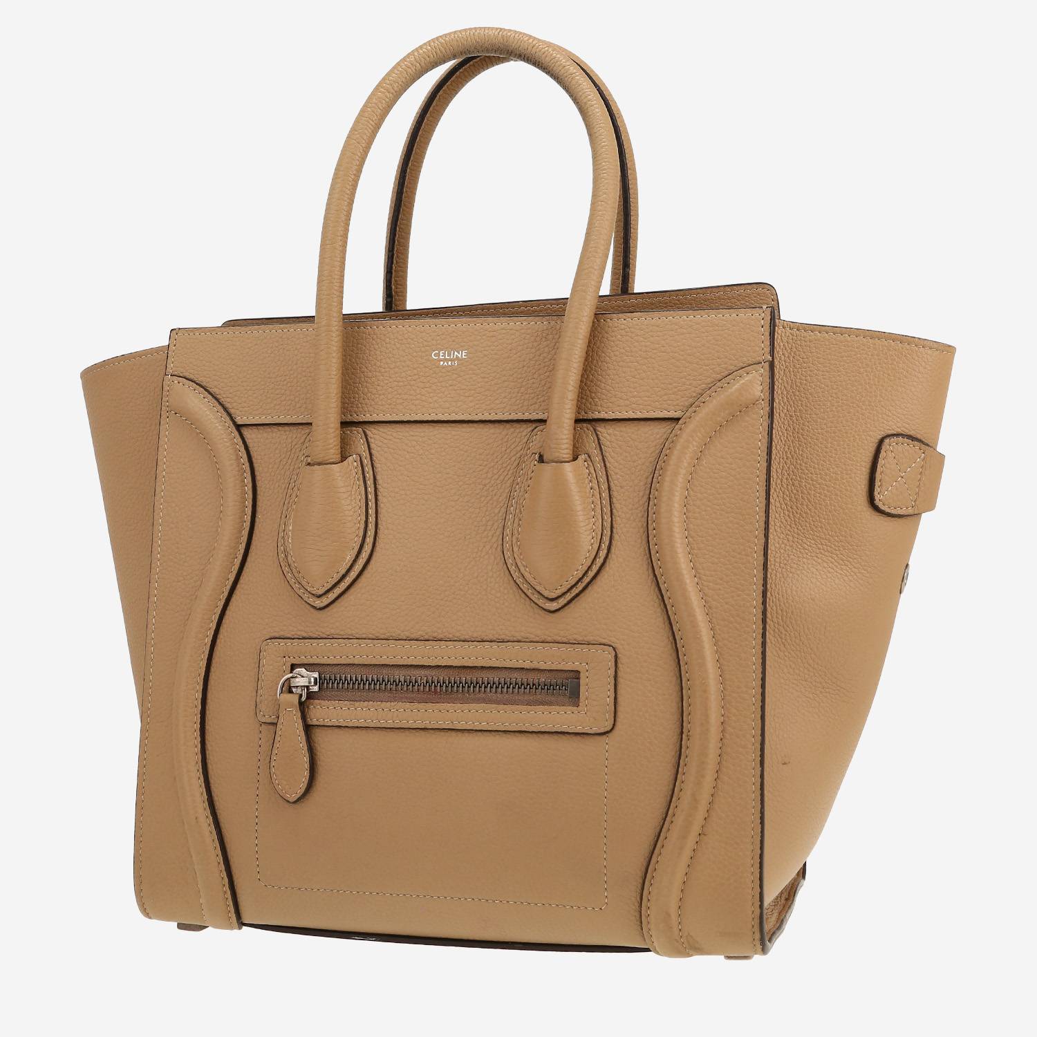 Borsa Celine  Luggage in pelle martellata beige