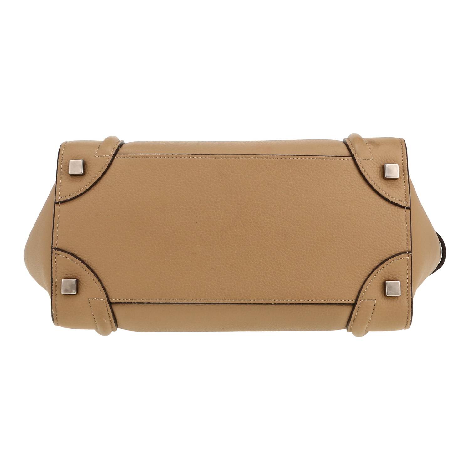 Celine  Luggage handbag  in beige grained leather - Detail D1