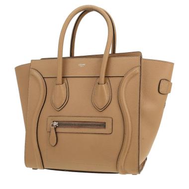 Sac à main Celine  Luggage en cuir grainé beige
