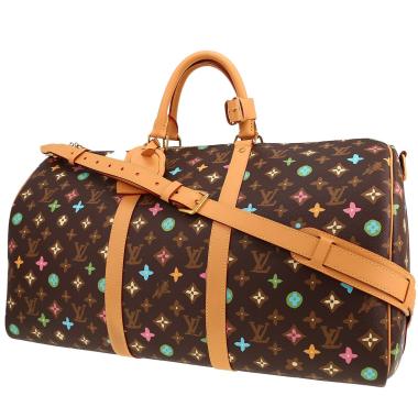 Borsa da viaggio Louis Vuitton  Keepall Editions Limitées Tyler, The Creator in tela monogram marrone e multicolore e pelle naturale