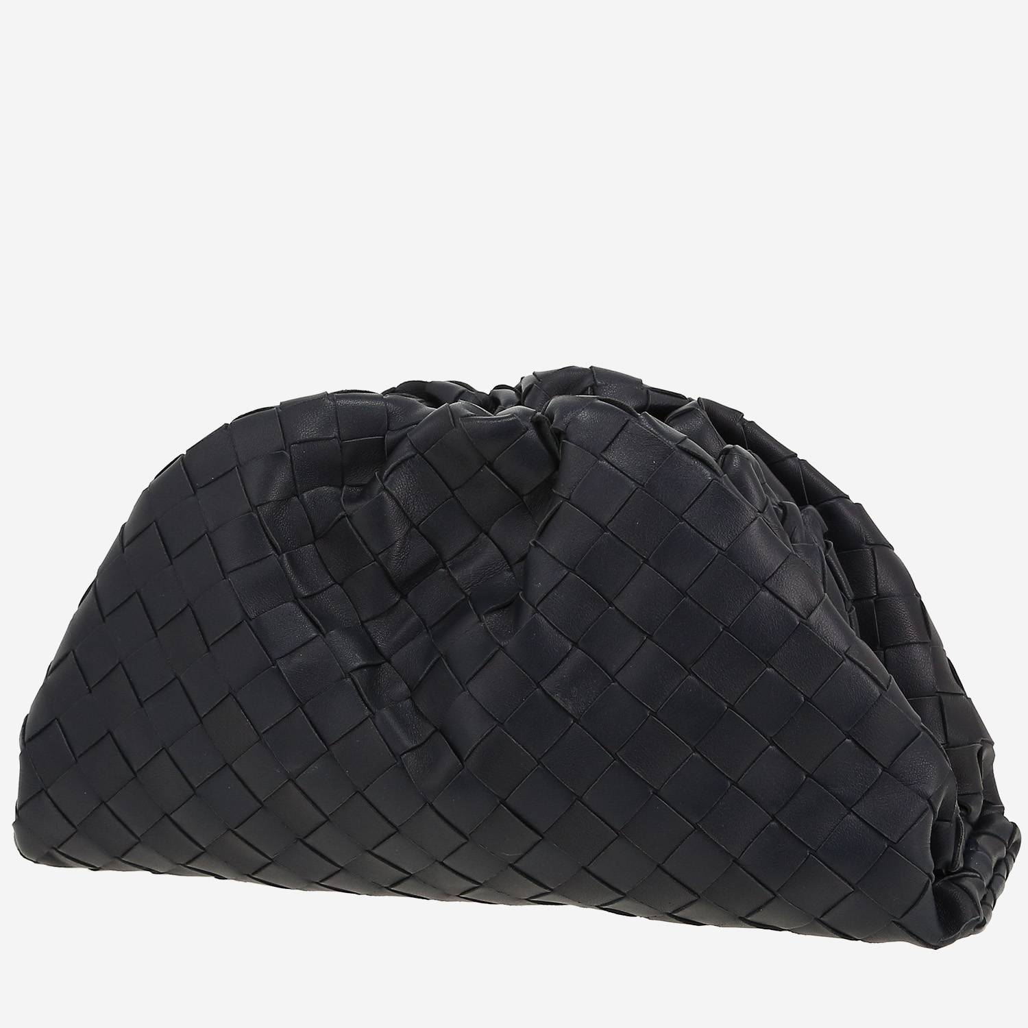 Pochette Bottega Veneta  Pouch en cuir intrecciato bleu