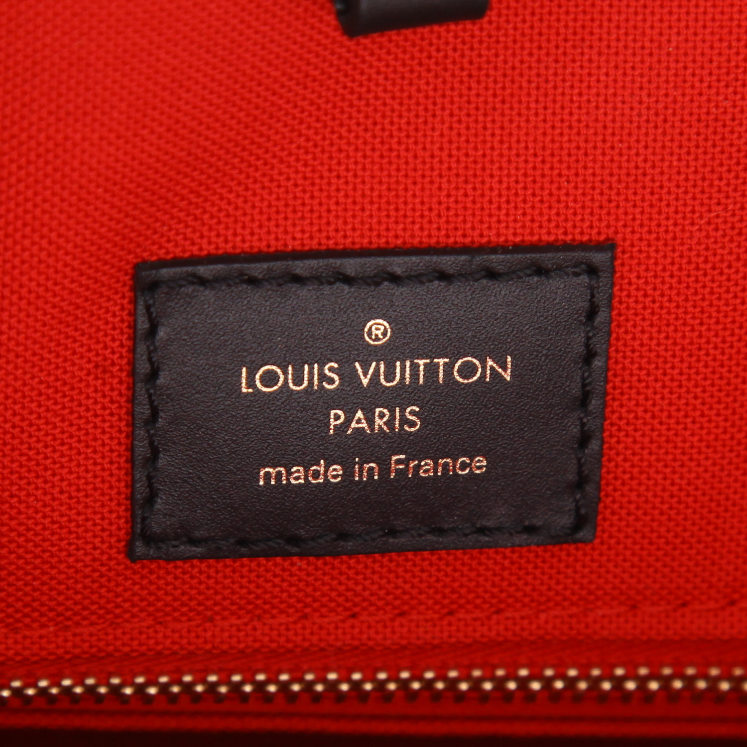 Louis Vuitton  Onthego medium model  shopping bag  in brown two tones  monogram canvas - Detail D2