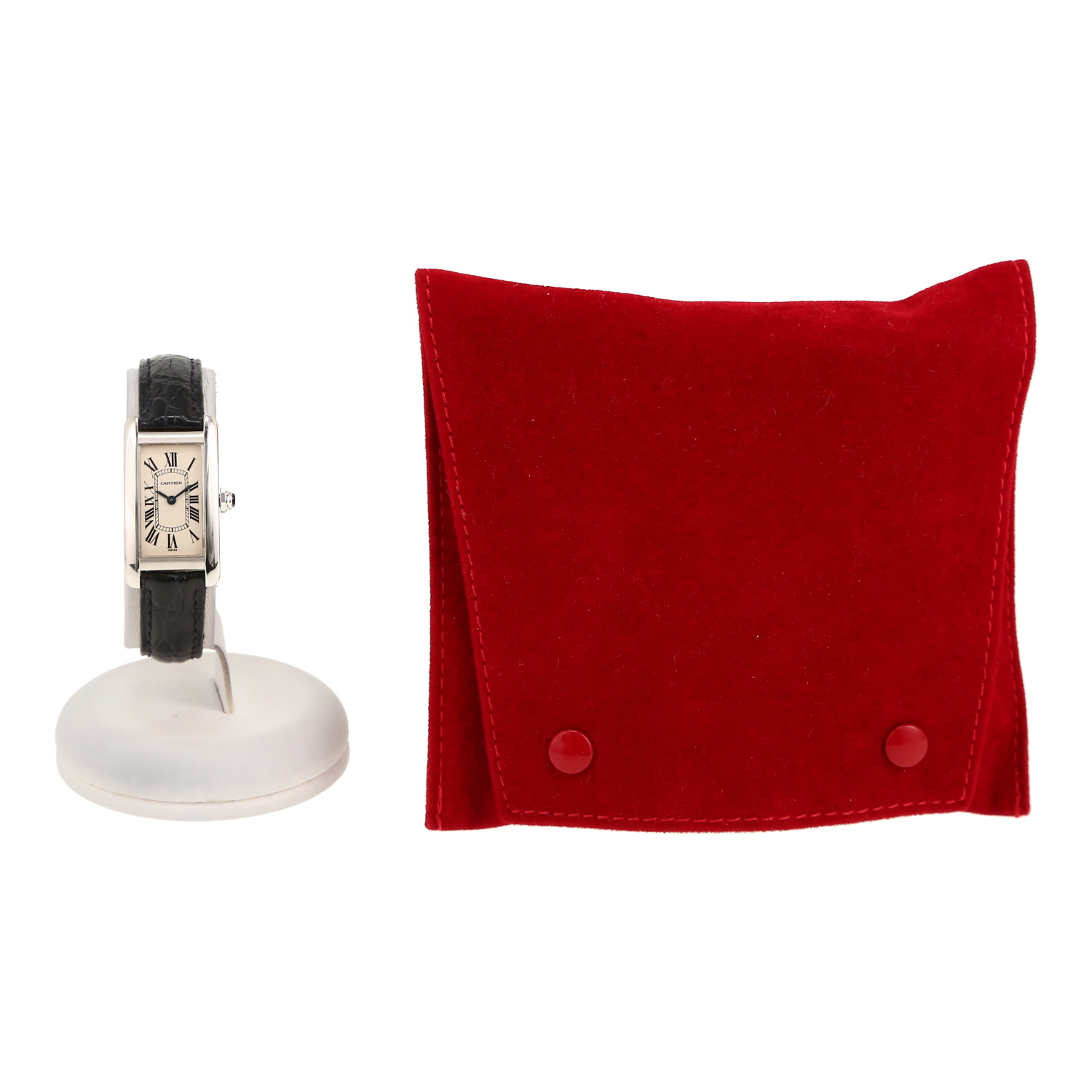 Montre Cartier Tank Américaine en or blanc Ref: Cartier - 1713  Vers 2000 - Detail D2