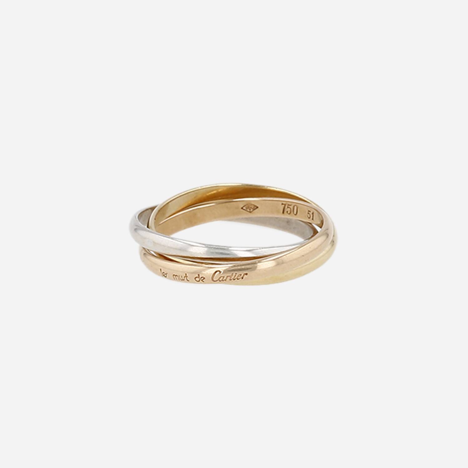 Bague Cartier Trinity "les Must de Cartier" XS en 3 ors, taille 51