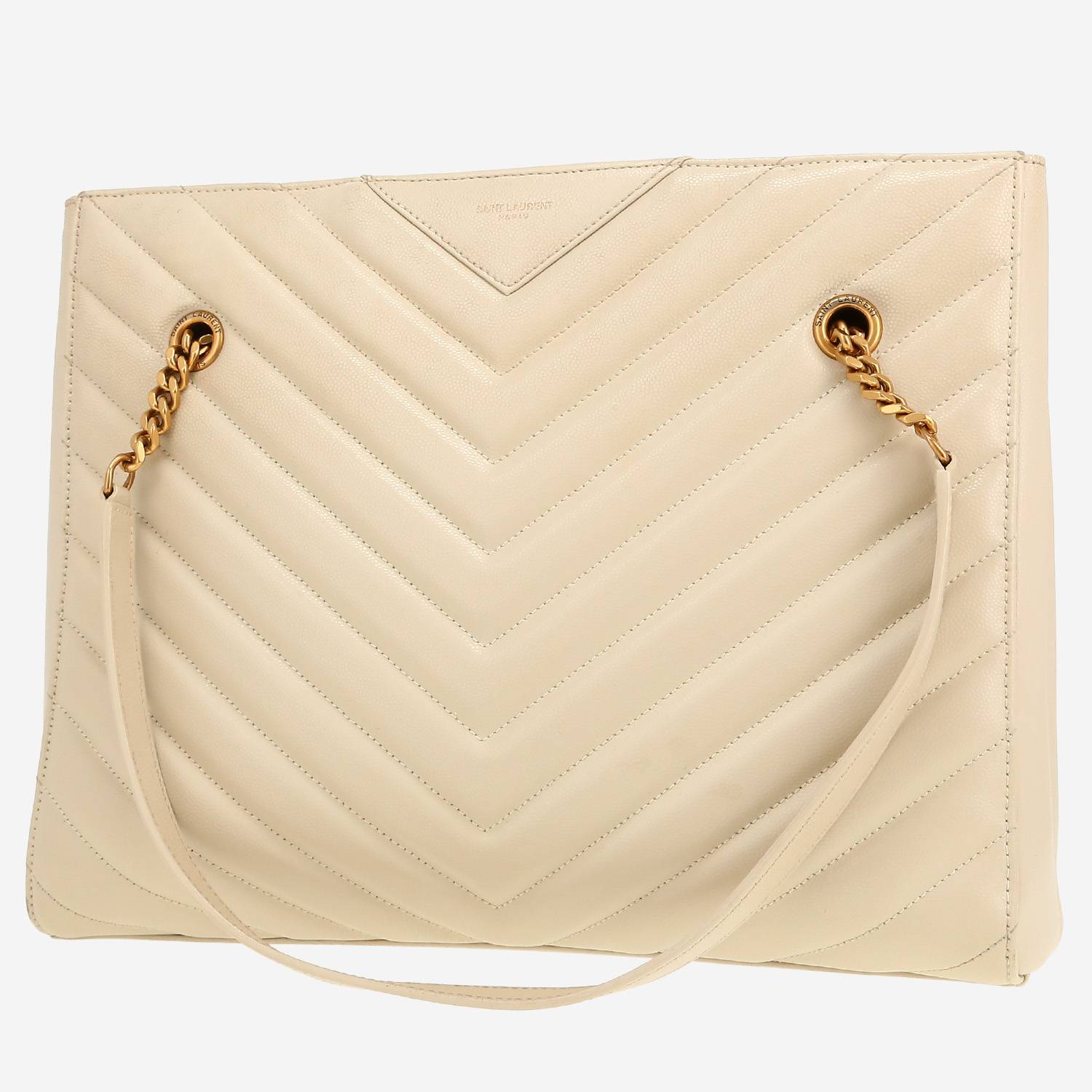 Saint Laurent   handbag  in beige grained leather