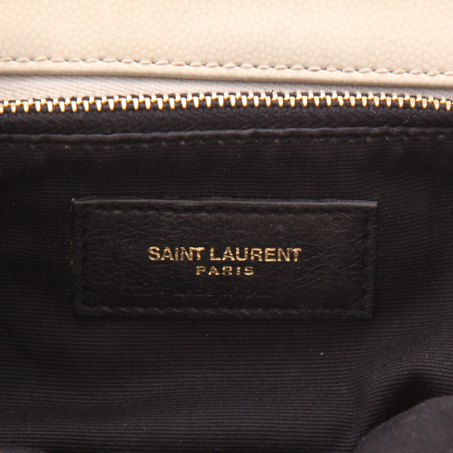 Saint Laurent   handbag  in beige grained leather - Detail D2