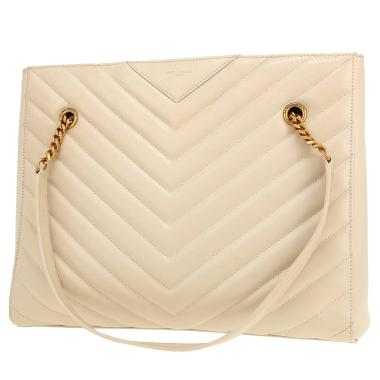 Bolso de mano Saint Laurent   en cuero granulado beige