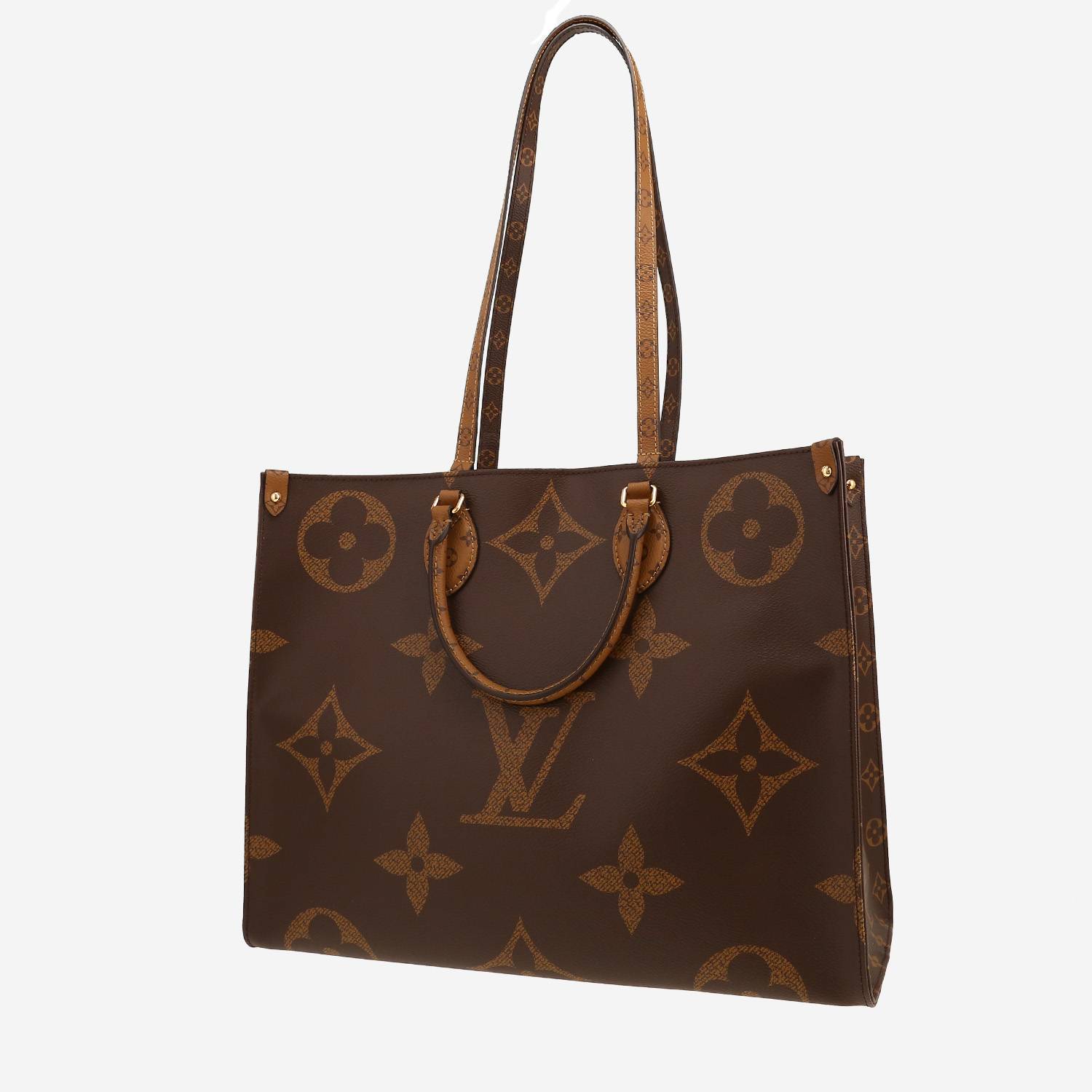 Louis Vuitton  Onthego large model  shopping bag  in brown two tones  "Reverso" monogram canvas