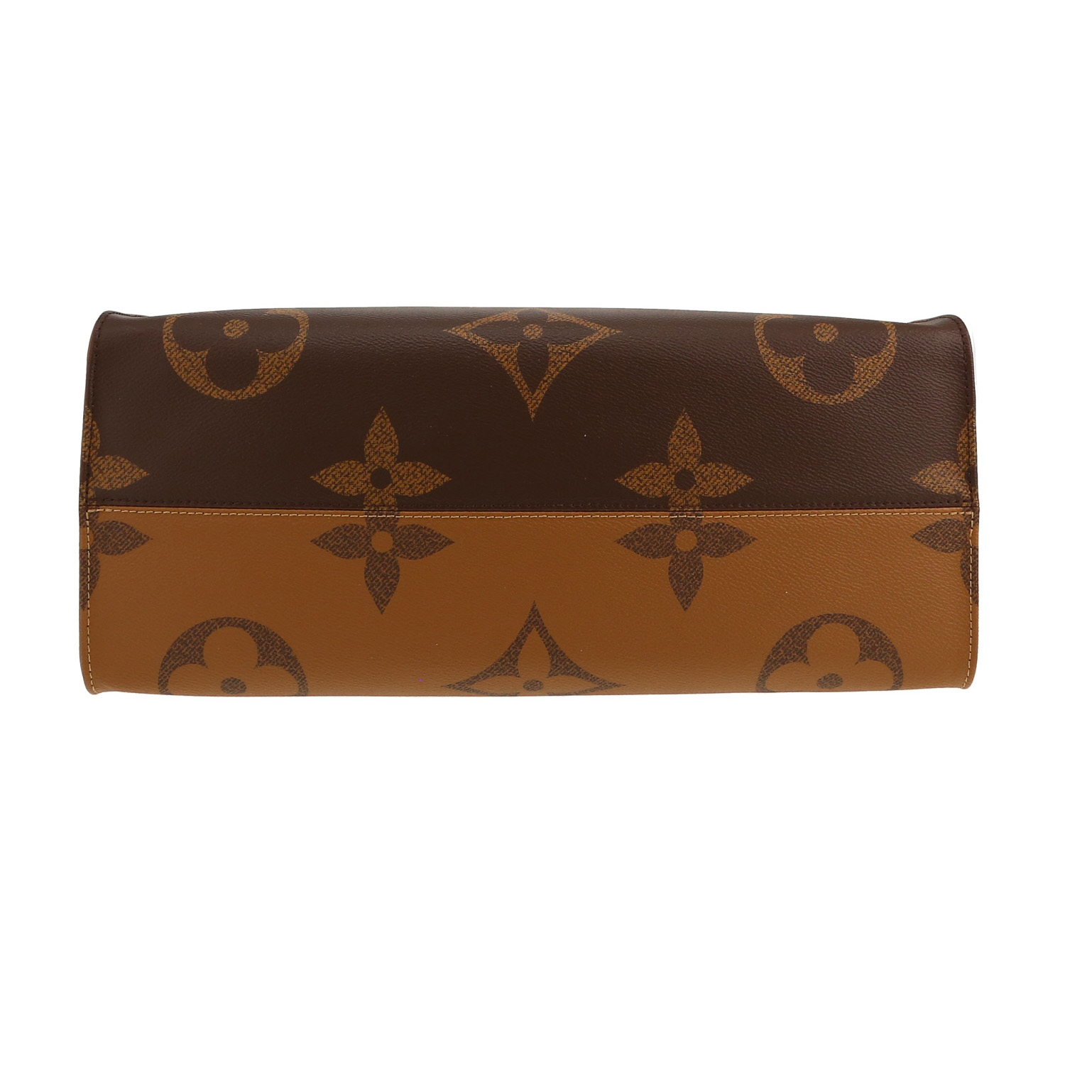 Shopping bag Louis Vuitton  Onthego modello grande  in tela monogram "Reverso" bicolore marrone - Detail D1