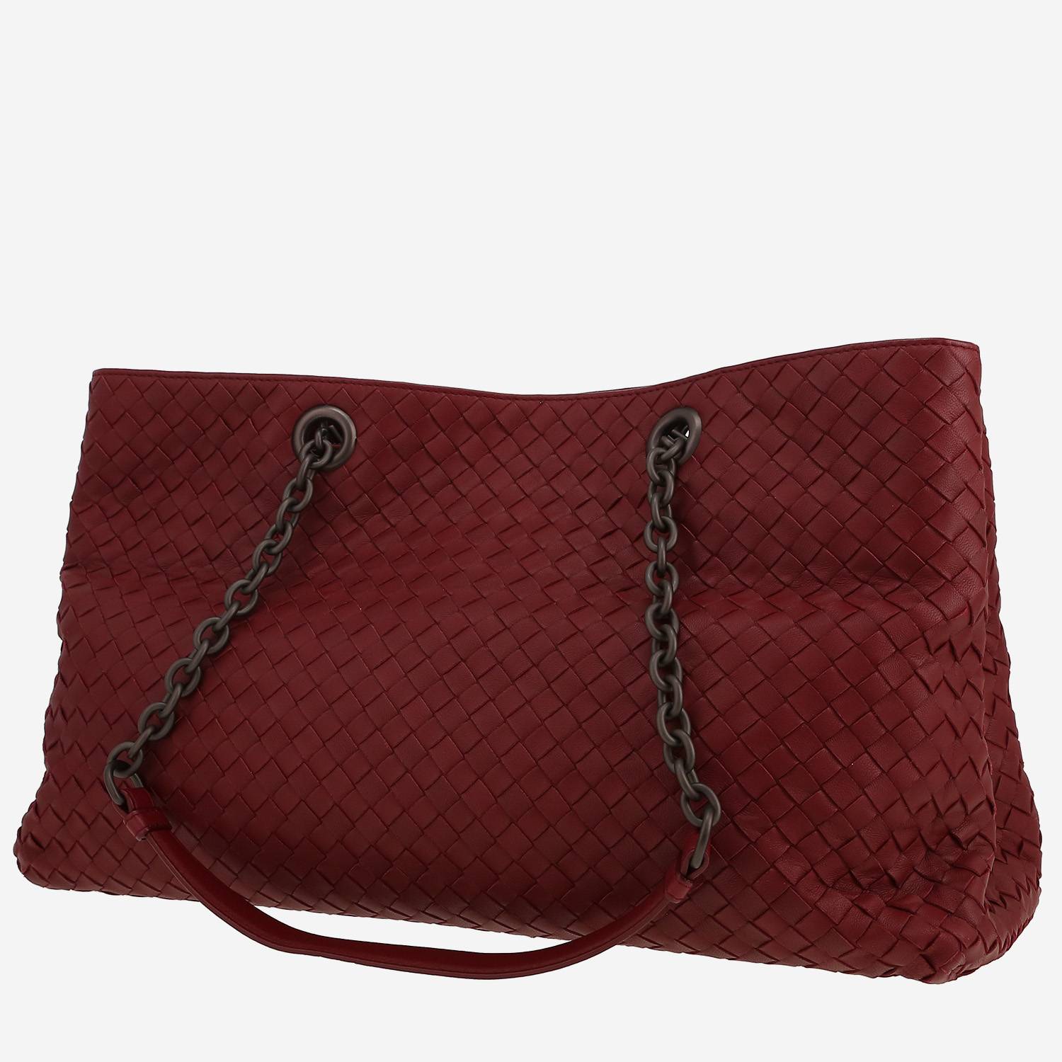Bottega Veneta  Tote large model  shopping bag  in burgundy intrecciato leather