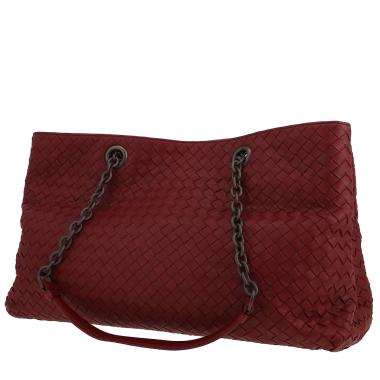 Bolso Cabás Bottega Veneta  Tote modelo grande  en cuero intrecciato color burdeos