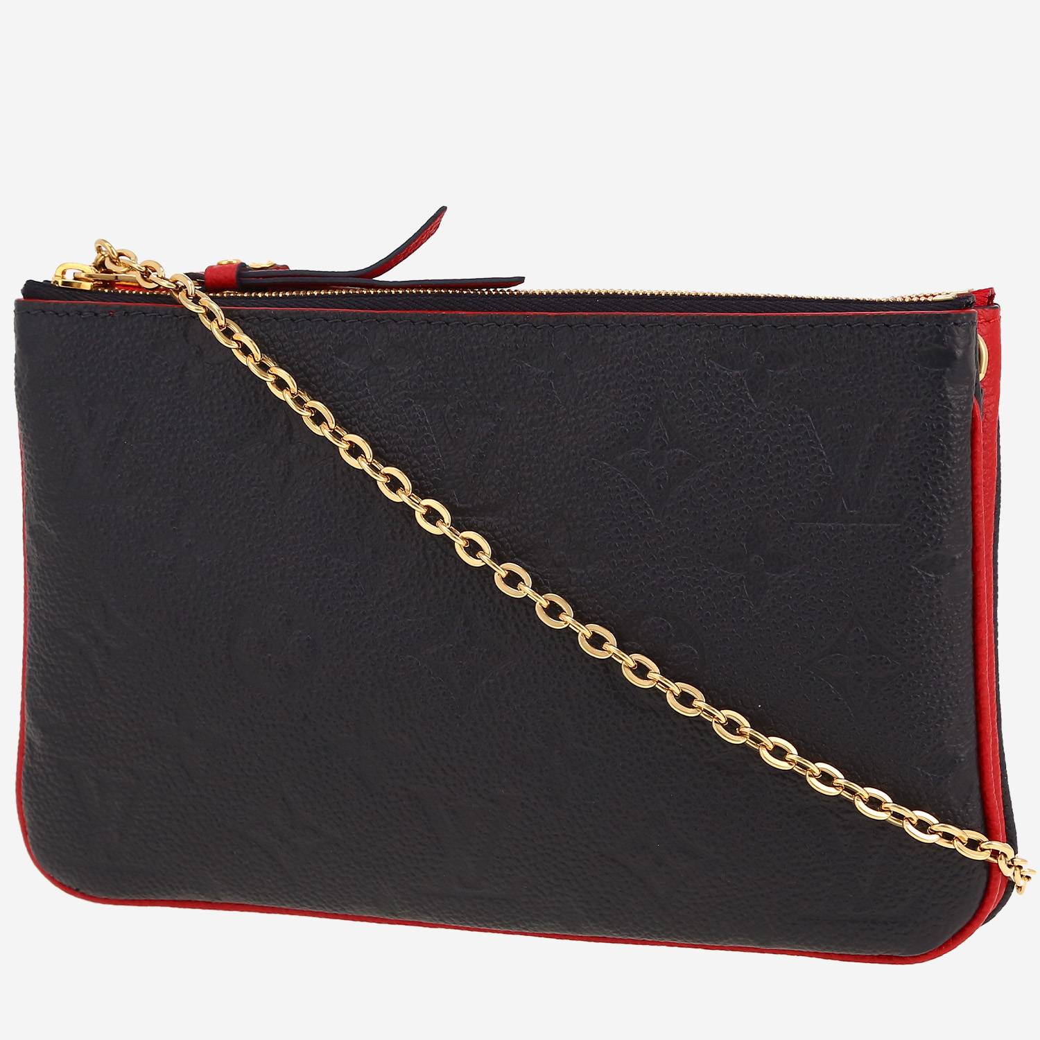 Louis Vuitton  Double Zip shoulder bag  in navy blue and red empreinte monogram leather