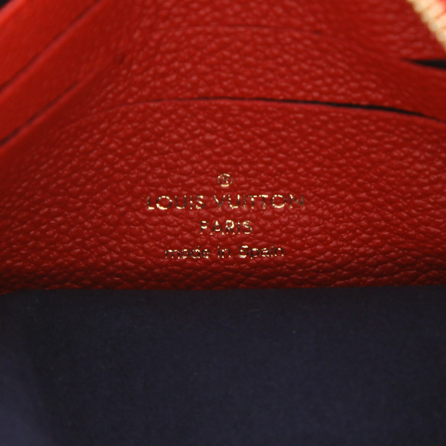 Sac bandoulière Louis Vuitton  Double Zip en cuir monogram empreinte bleu-marine et rouge - Detail D2