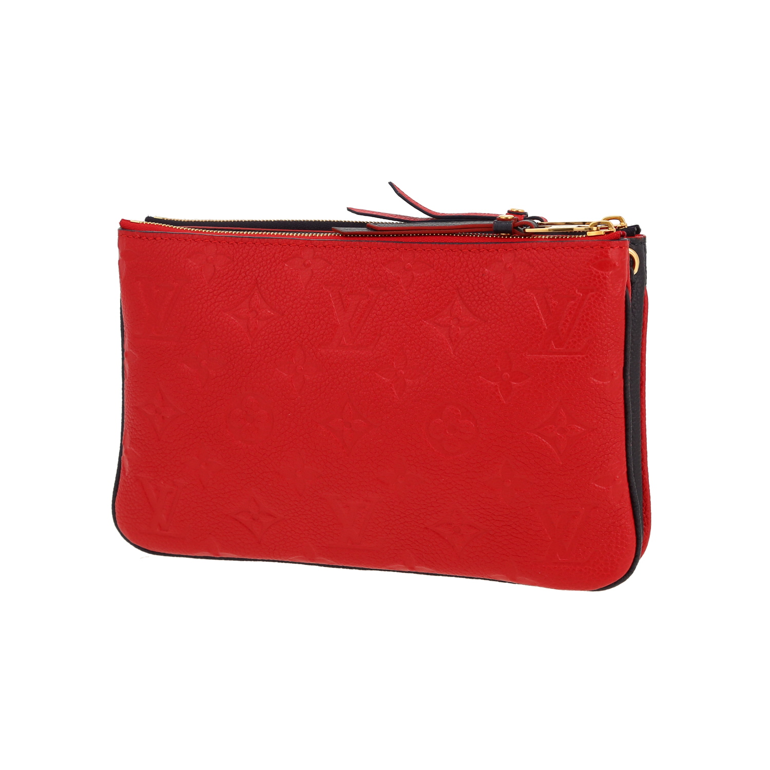 Borsa a tracolla Louis Vuitton  Double Zip in pelle monogram con stampa blu marino e rossa - Detail D5