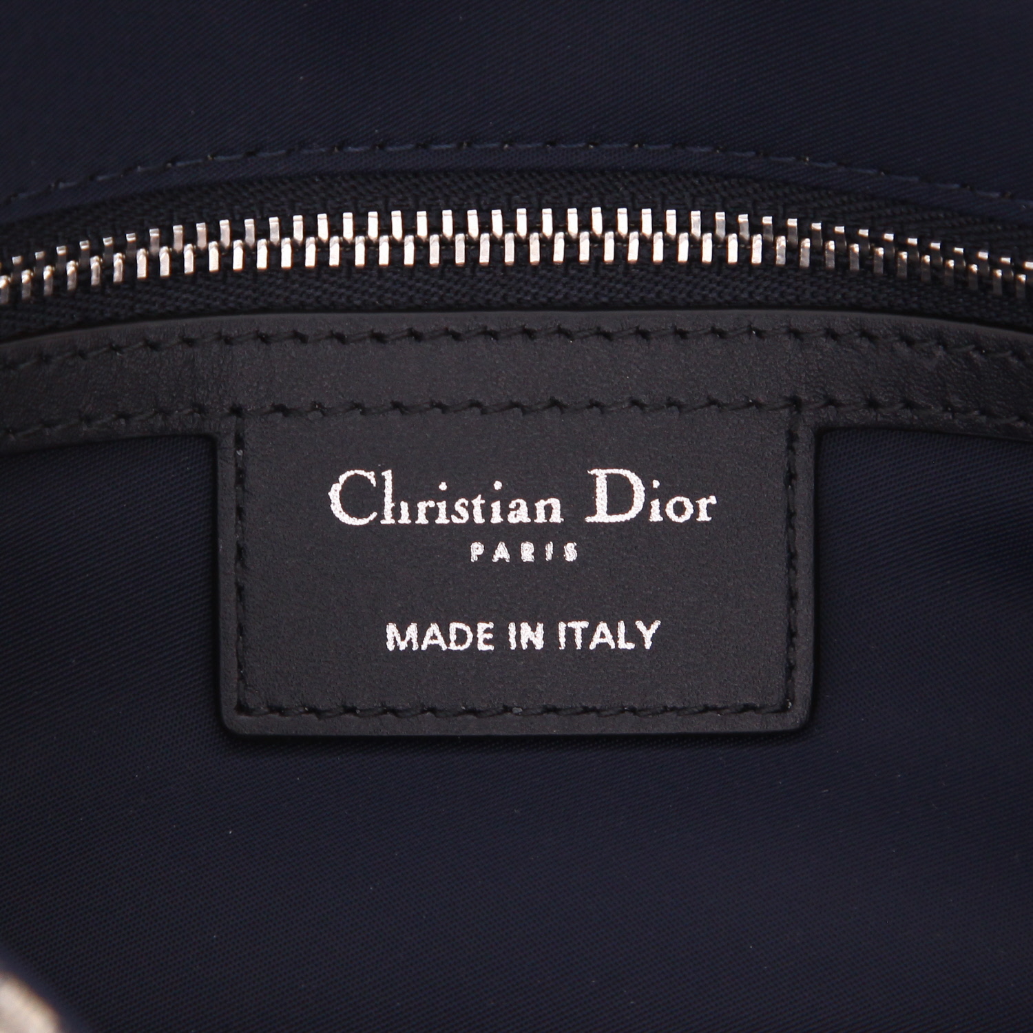 Bolso bandolera Dior  Messenger en lona Monogram Oblique azul y cuero azul - Detail D2