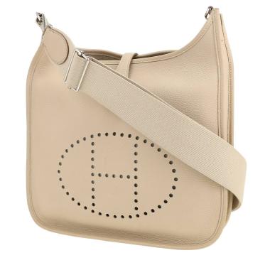 Borsa a tracolla Hermès  Evelyne 29 cm in pelle togo Gris-Béton