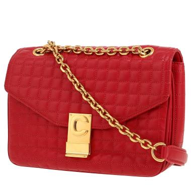 Sac porté épaule ou main Celine  C bag en cuir matelassé rouge