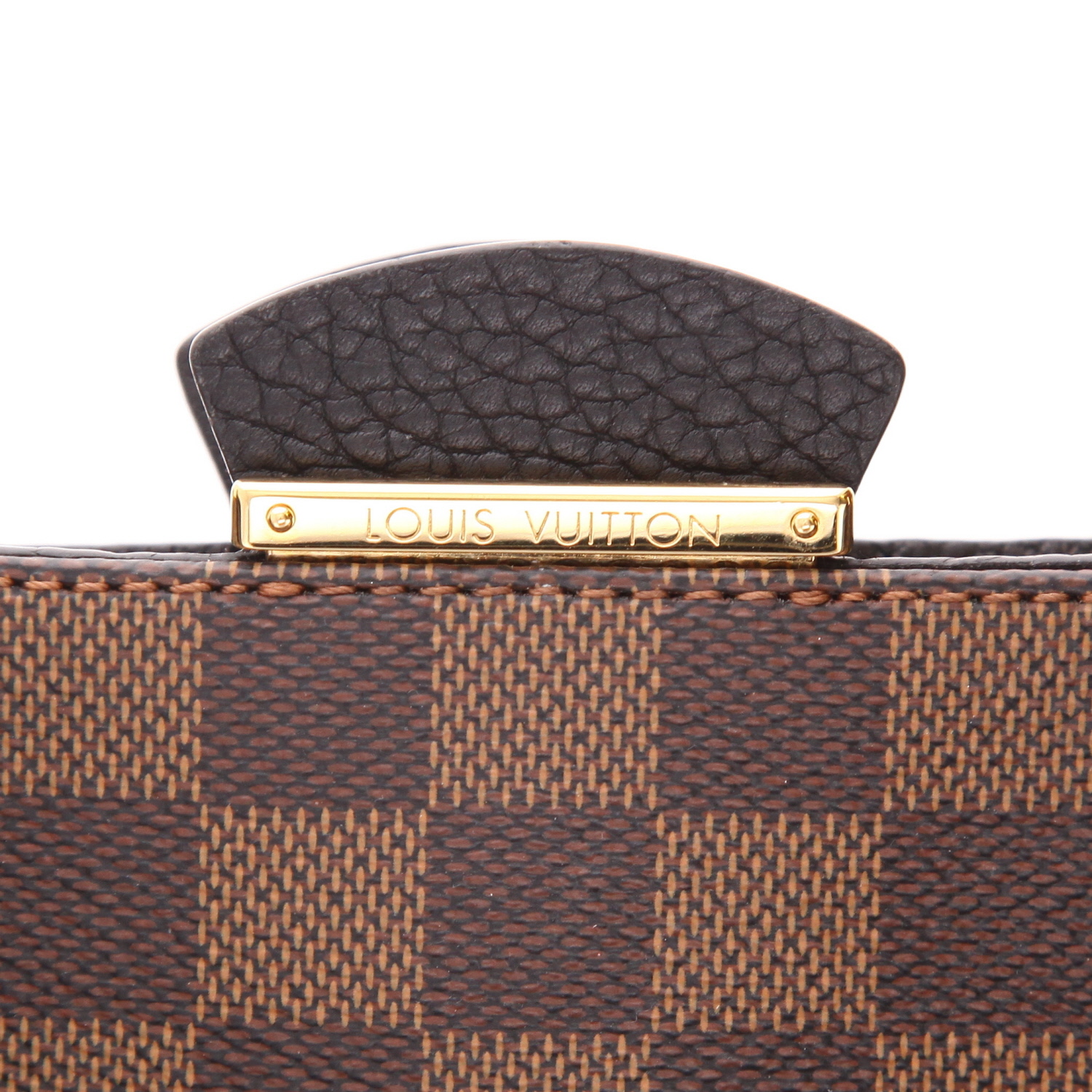 Louis Vuitton   handbag  in ebene damier canvas  and black leather - Detail D2