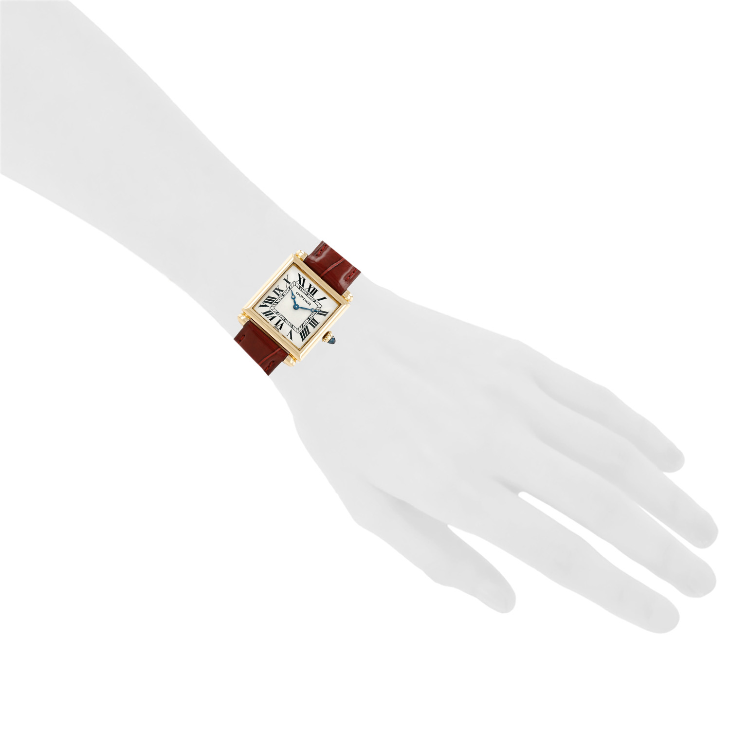 Montre Cartier Tank Obus en or jaune Ref: Cartier - 1630  Vers 1990 - Detail D1