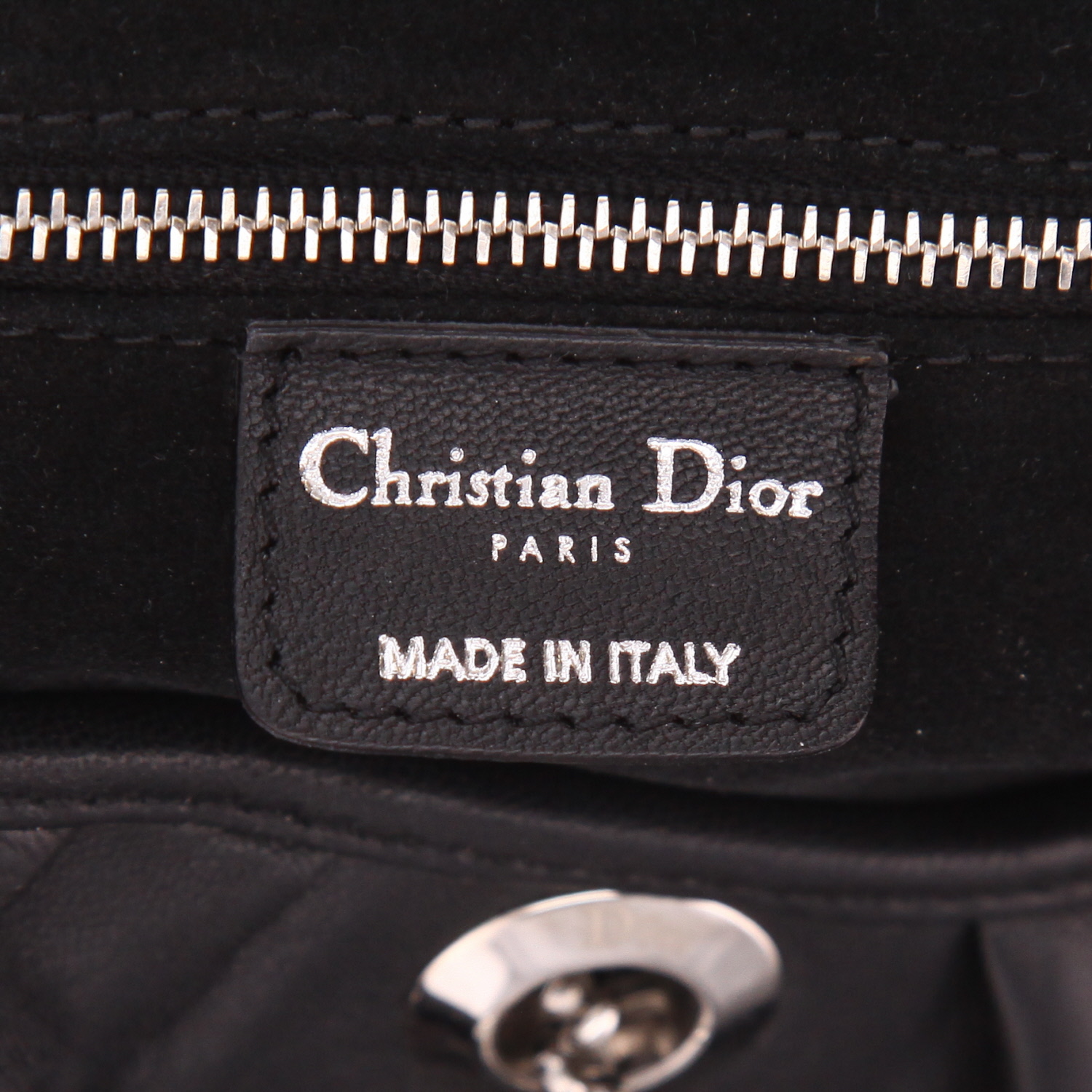 Bolso de mano Dior  Vintage en cuero negro - Detail D2