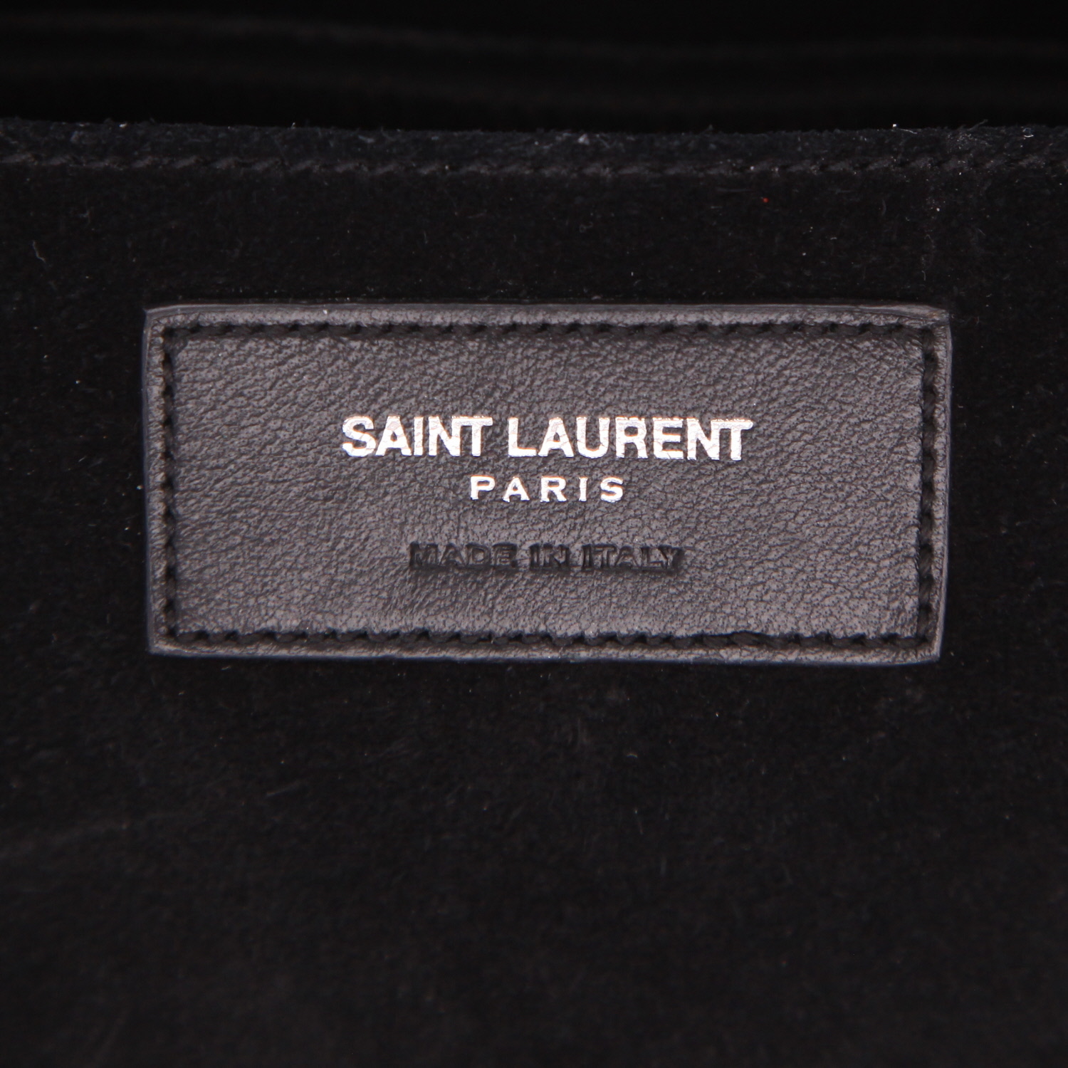 Saint Laurent  Rive Gauche shopping bag  in black leather - Detail D2