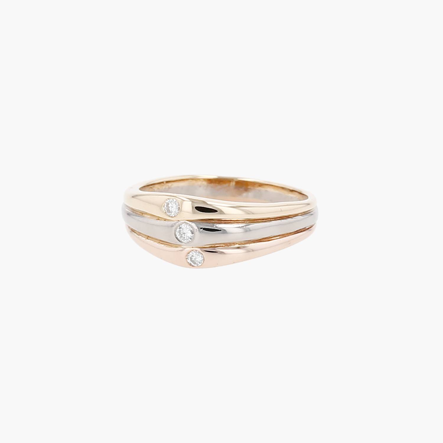 Cartier Trois ors ring in 3 golds and diamonds