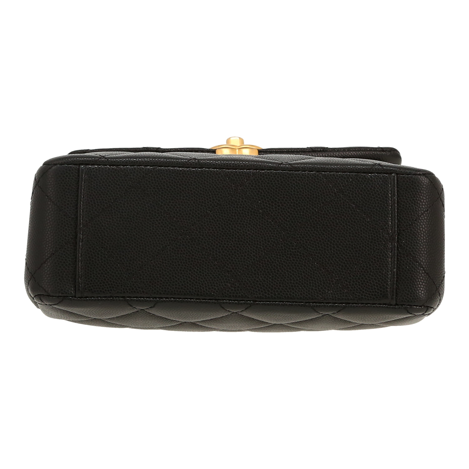 Chanel   shoulder bag  in black quilted grained leather - Detail D1