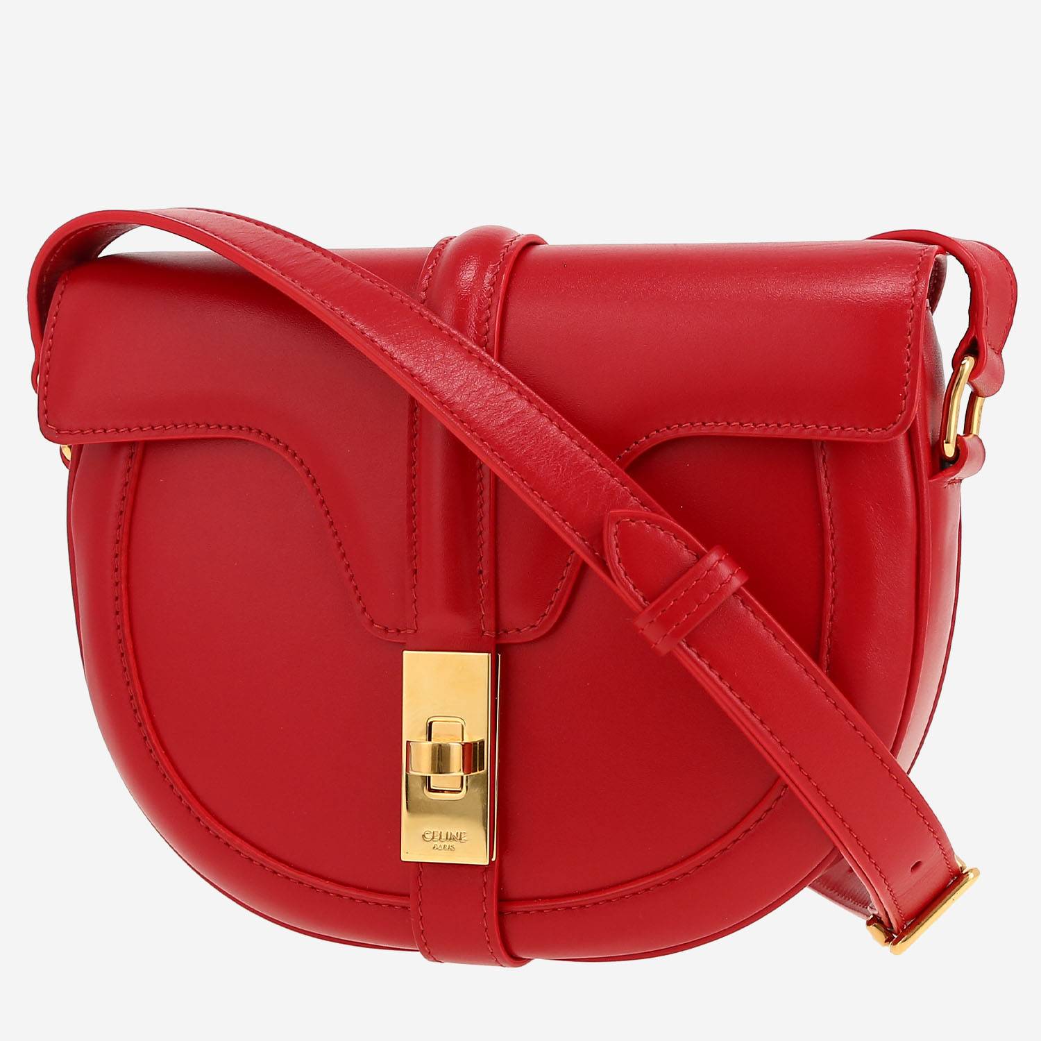 Celine  16 shoulder bag  in red leather