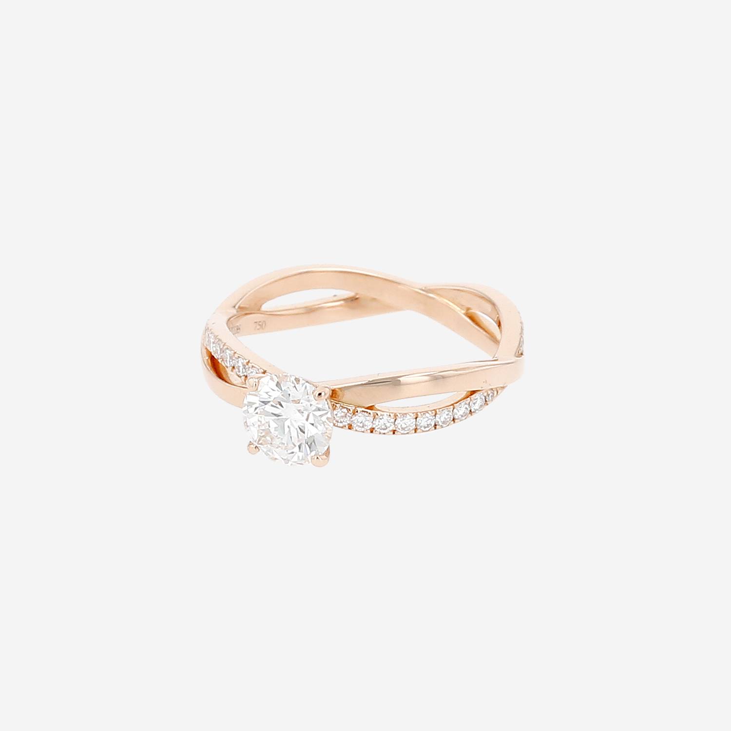 Bague solitaire De Beers Infinity en or rose et diamants