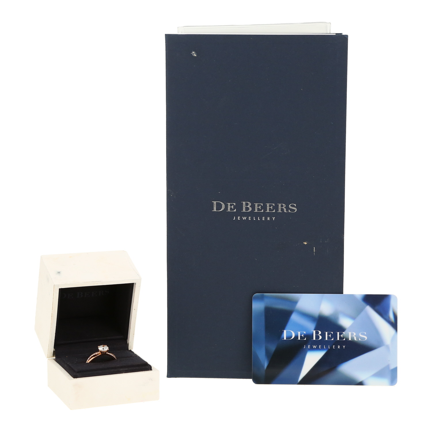 De Beers Infinity solitaire ring in pink gold and diamonds - Detail D2