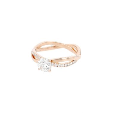 Bague solitaire De Beers Infinity en or rose et diamants