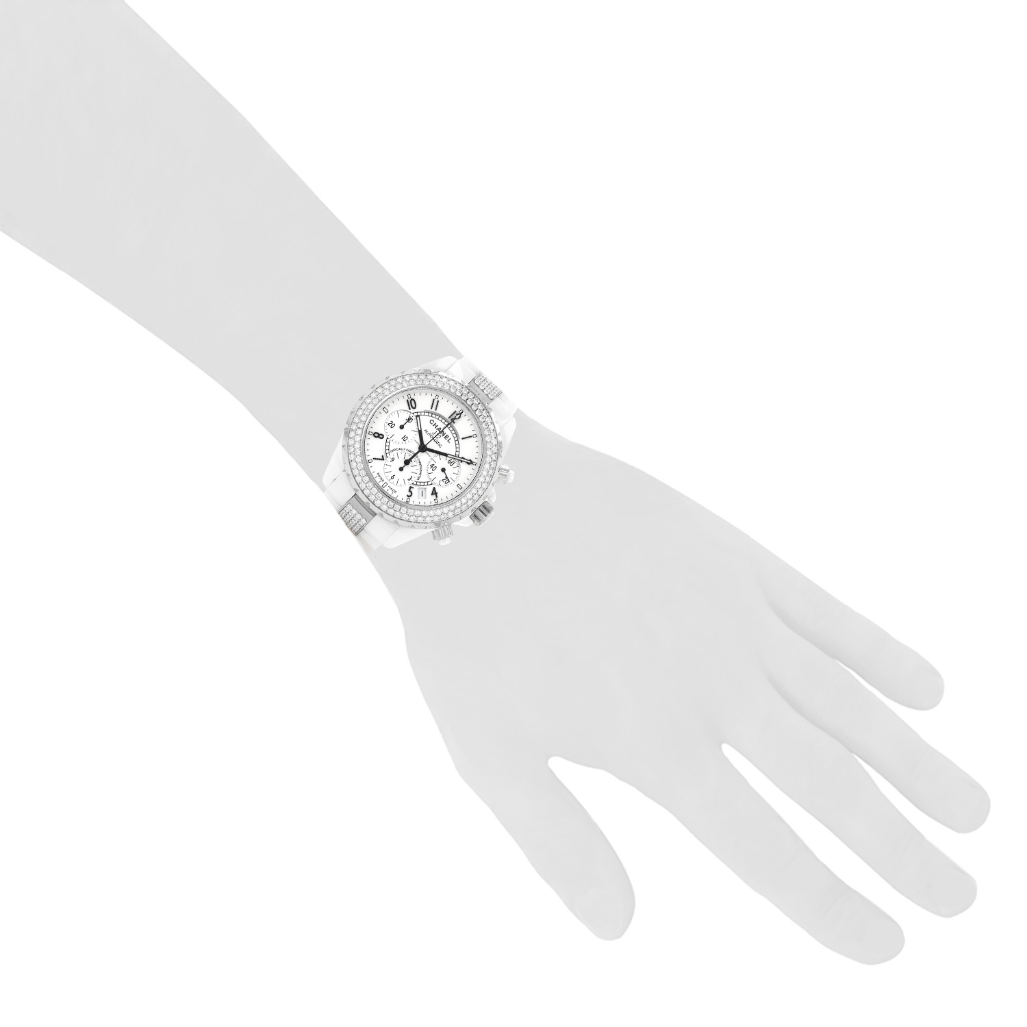 Montre Chanel J12 Joaillerie en céramique blanche et acier Vers 2000 - Detail D1